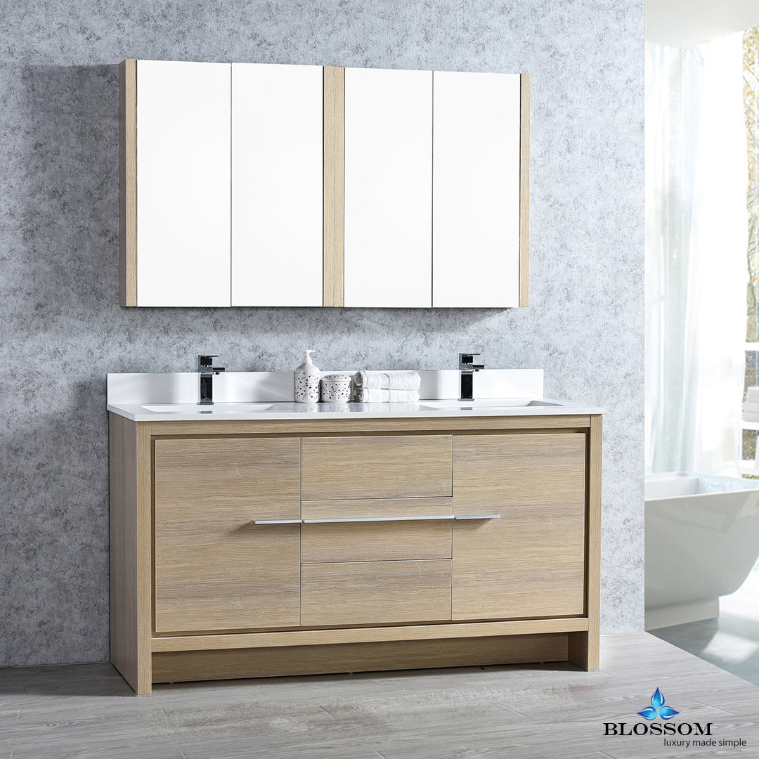 122 Copper Cove Encore Double Sink Bathroom Vanity, Silver Gray