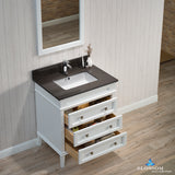 Bordeaux 30" Vanity Set with Mirror and Mocha Woodland Quartz Countertop