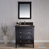 Bordeaux 30" Vanity Set with Mirror and Mocha Woodland Quartz Countertop