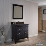 Bordeaux 30" Vanity Set with Mirror and Mocha Woodland Quartz Countertop