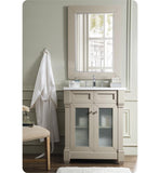 Weston 30" Vanity w/Glass Doors, Sea Gull w/ Snow White Top