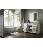 Weston 60" Single Vanity w/ Glass Doors, Cottage White w/ Arctic Fall Top