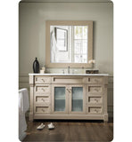 Weston 60" Single Vanity w/ Glass Doors, Sea Gull w/ Snow White Top