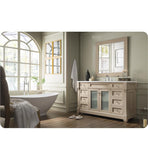 Weston 60" Single Vanity w/ Glass Doors, Sea Gull w/ Snow White Top