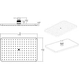 Dawn? Single Function Rectangle Rain Showerhead, Chrome