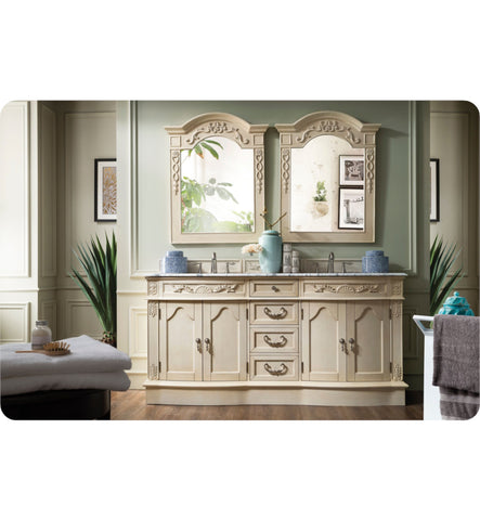 Amalfi 72" Double Vanity, Vintage Vanilla