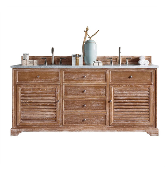 Savannah 72" Double Vanity Cabinet, Driftwood