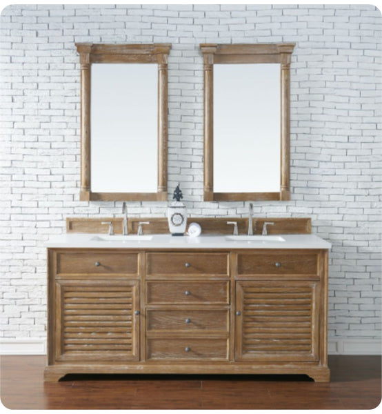 Savannah 72" Double Vanity Cabinet, Driftwood