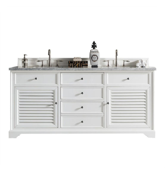 Savannah 72" Double Vanity Cabinet, Cottage White