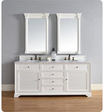 Savannah 72" Double Vanity Cabinet, Cottage White