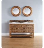 Malibu 60" Double Vanity Cabinet, Honey Alder