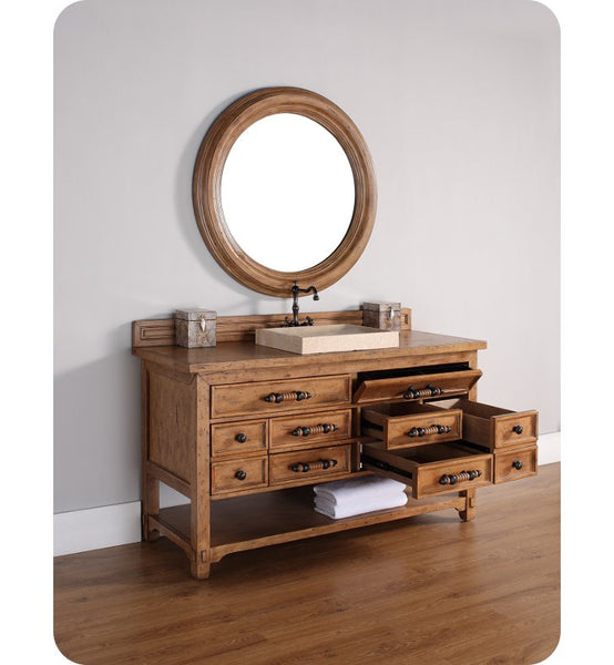 Malibu 60" Single Vanity Cabinet, Honey Alder