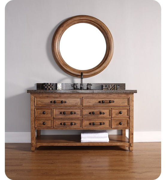 Malibu 60" Single Vanity Cabinet, Honey Alder