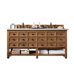 Malibu 72" Double Vanity Cabinet, Honey Alder