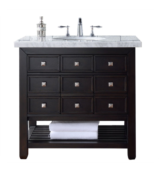Vancouver 36"  Vanity w/Drawers, Cerused Espresso Oak