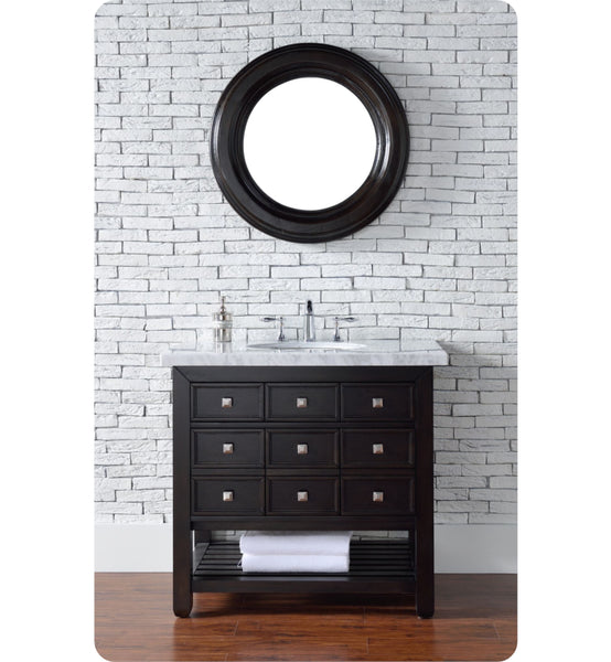 Vancouver 36"  Vanity w/Drawers, Cerused Espresso Oak