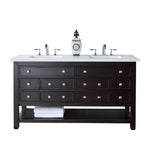 Vancouver 60" Double Vanity w/Drawers, Cerused Espresso Oak