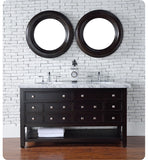 Vancouver 60" Double Vanity w/Drawers, Cerused Espresso Oak