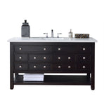 Vancouver 60" Single Vanity w/Drawers, Cerused Espresso Oak