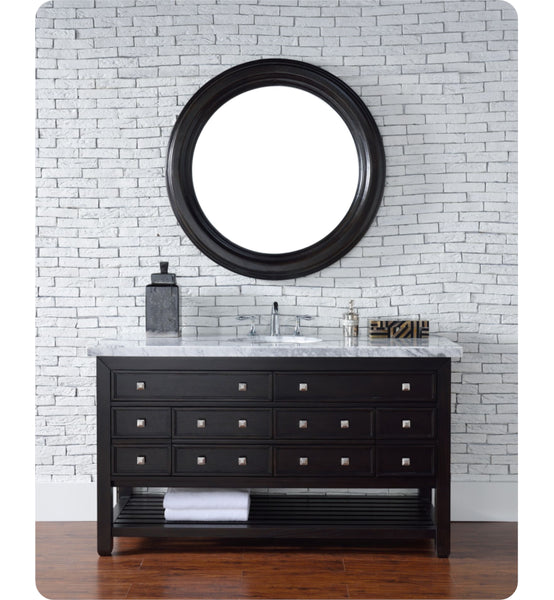 Vancouver 60" Single Vanity w/Drawers, Cerused Espresso Oak