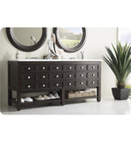 Victoria 69" Double Vanity, Cerused Espresso Oak w/ Snow White Quartz Top
