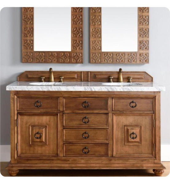 Mykonos 60" Double Vanity Cabinet w/ Drawers, Cinnamon