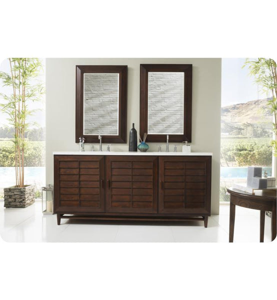 Portland 72" Double Vanity, Burnished Mahogany