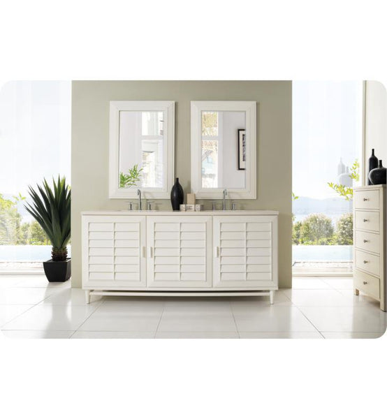 Portland 72" Double Vanity, White Washed Walnut