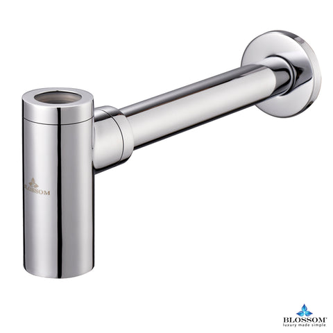 1-1/4" Round Bottle Trap - Chrome