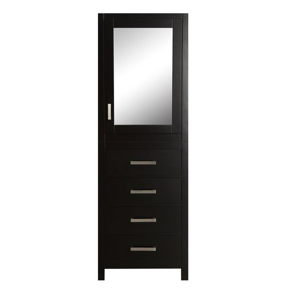 Eviva New York? 24" Espresso Side/Linen Bathroom Cabinet Storage