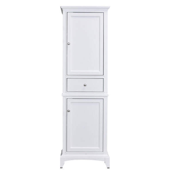 Eviva Elite Stamford? 24" White Solid Wood Side/Linen Bathroom Cabinet