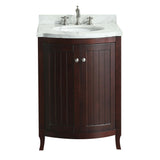 Eviva Odessa Zinx+? Dark Teak 24? Bathroom Vanity with White Carrera Marble Counter-top and Porcelain Sink