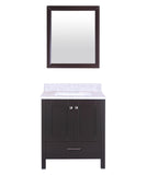 Eviva Aberdeen 30 Transitional Espresso Bathroom Vanity with White Carrera Countertop