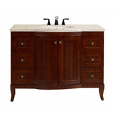 Eviva Odessa Zinc 48" Brown Bathroom Vanity Set with Crema Marfil Marble Counter-top