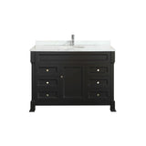 Eviva Tim 48" Espresso Bathroom Vanity with White Carrera Counter-top & Porcelain Sink