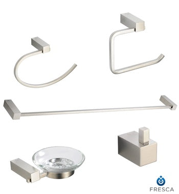 Fresca Ottimo 5-Piece Bathroom Accessory Set - Brushed Nickel