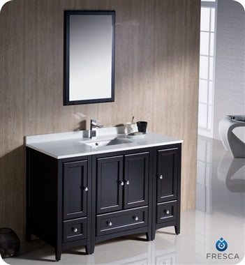 Fresca Oxford 48" Espresso Traditional Bathroom Vanity