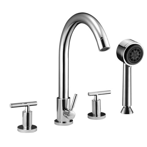 Dawn? 4-hole Tub Filler with Personal Handshower and Lever Handles, Chrome