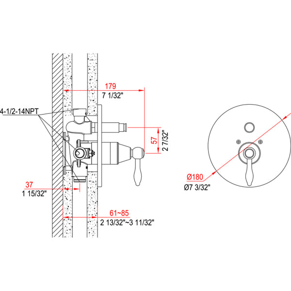 Dawn? Pressure Balancing Diverter Valve Trim