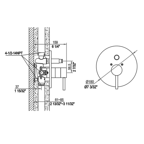 Dawn? Pressure Balancing Diverter Valve Trim