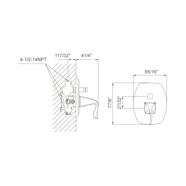 Dawn? Pressure Balancing Diverter Valve Trim