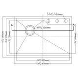 Dawn? Dual Mount Square Single Bowl Sink with Rear Corner Drain & 3 Holes