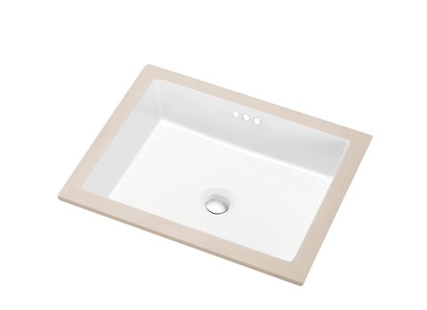 Dawn? Under Counter Rectangle Ceramic Basin with 3 Overflow