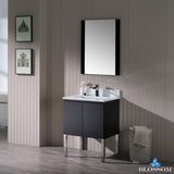 Monaco 24" Vanity Set with Mirror and Chrome Legs