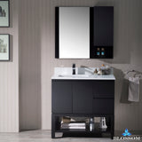 Monaco 36" Left Vanity Set with Mirror and Wall Cabinet