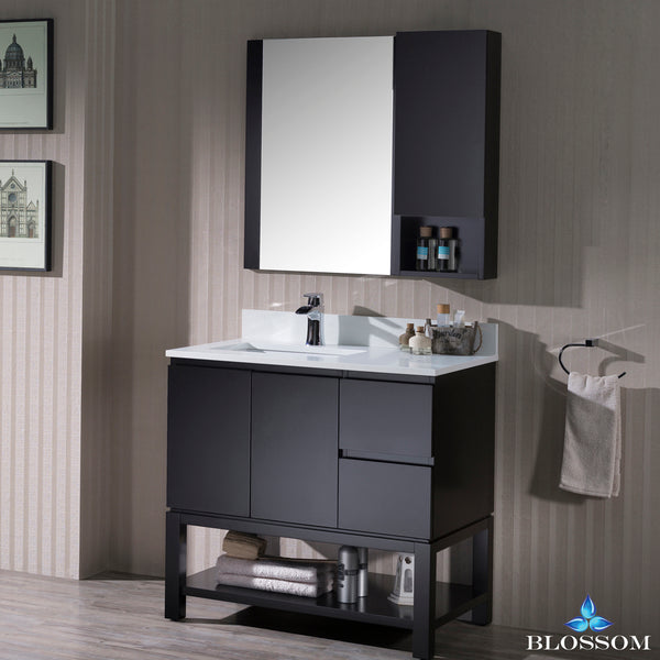 Monaco 36" Left Vanity Set with Mirror and Wall Cabinet