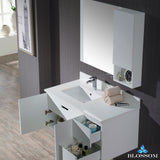 Monaco 42" Wall Mount Left Vanity Set with Mirror and Wall Cabinet
