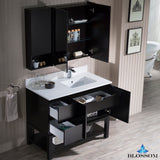 Monaco 42" Right Vanity Set with Medicine Cabinet and Wall Cabinet