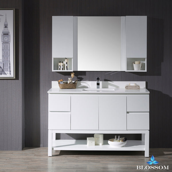 Monaco 54" Vanity Set with Mirror and Wall Cabinets