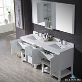 Monaco 72" Double Vanity Set with Mirror and Wall Cabinet